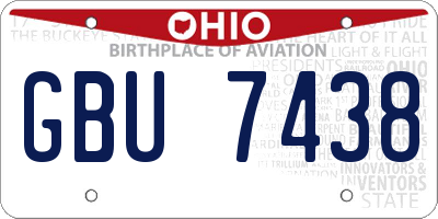 OH license plate GBU7438