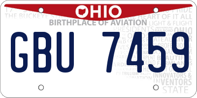 OH license plate GBU7459