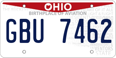 OH license plate GBU7462