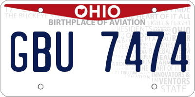 OH license plate GBU7474