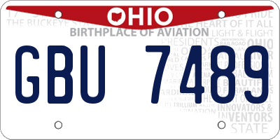 OH license plate GBU7489