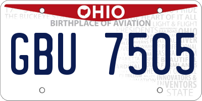 OH license plate GBU7505