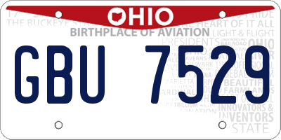 OH license plate GBU7529