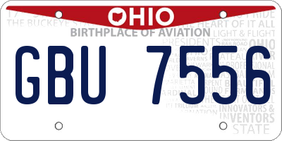 OH license plate GBU7556