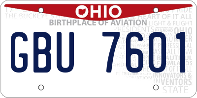 OH license plate GBU7601