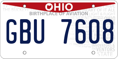 OH license plate GBU7608
