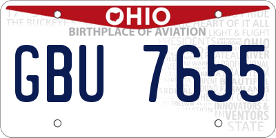 OH license plate GBU7655