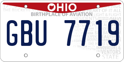 OH license plate GBU7719