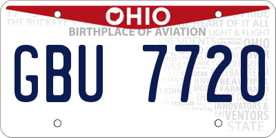 OH license plate GBU7720