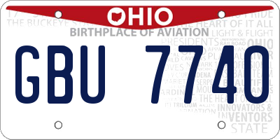 OH license plate GBU7740