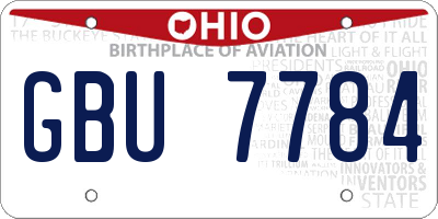 OH license plate GBU7784