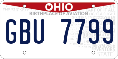 OH license plate GBU7799