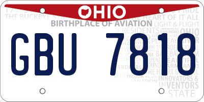 OH license plate GBU7818