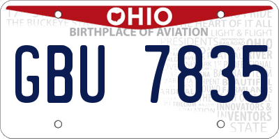 OH license plate GBU7835