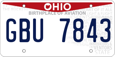 OH license plate GBU7843