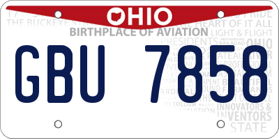 OH license plate GBU7858