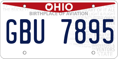 OH license plate GBU7895