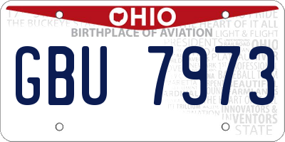 OH license plate GBU7973