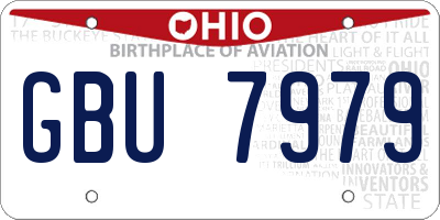 OH license plate GBU7979