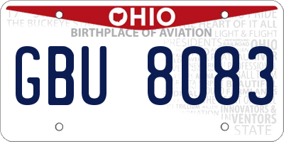OH license plate GBU8083