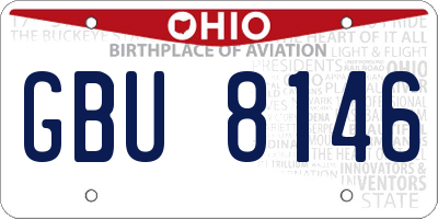 OH license plate GBU8146