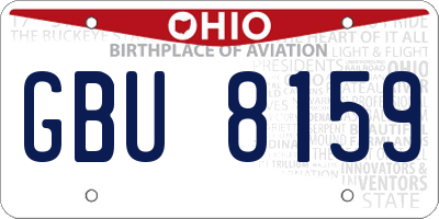 OH license plate GBU8159