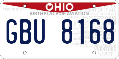 OH license plate GBU8168