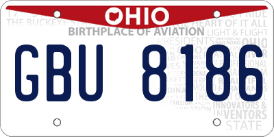 OH license plate GBU8186