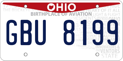 OH license plate GBU8199