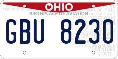 OH license plate GBU8230