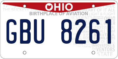 OH license plate GBU8261