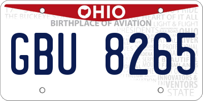 OH license plate GBU8265