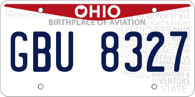 OH license plate GBU8327