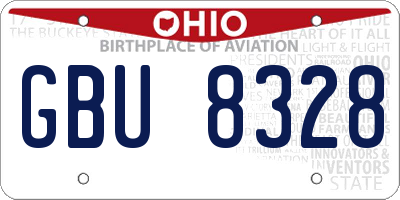 OH license plate GBU8328