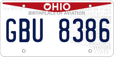 OH license plate GBU8386