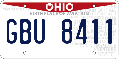 OH license plate GBU8411