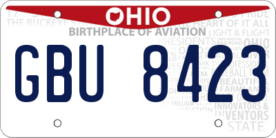 OH license plate GBU8423