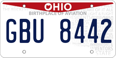 OH license plate GBU8442