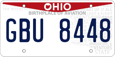OH license plate GBU8448