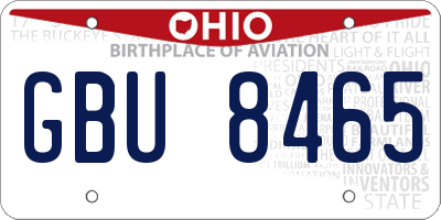 OH license plate GBU8465