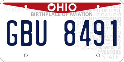 OH license plate GBU8491