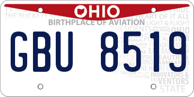 OH license plate GBU8519