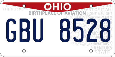 OH license plate GBU8528