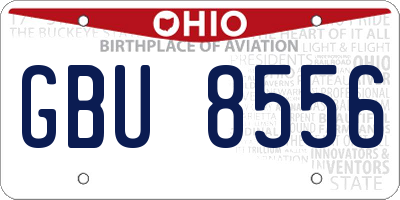 OH license plate GBU8556