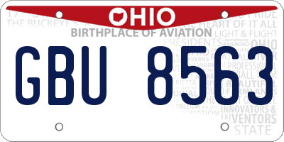 OH license plate GBU8563