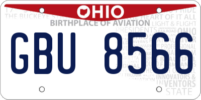 OH license plate GBU8566