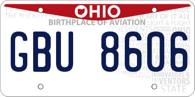 OH license plate GBU8606