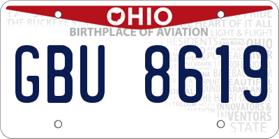 OH license plate GBU8619