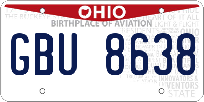 OH license plate GBU8638