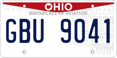 OH license plate GBU9041